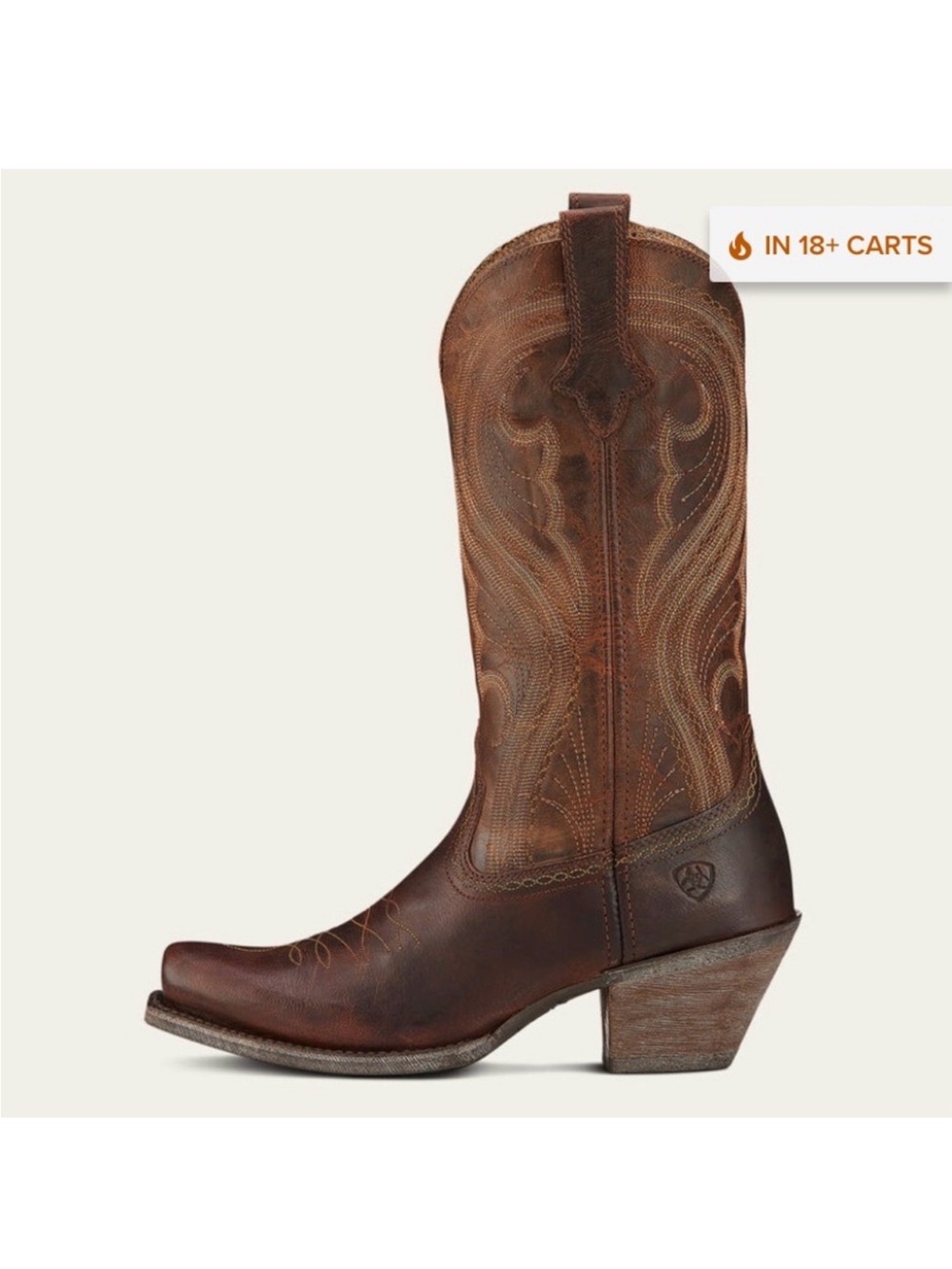Ariat Lively Cowgirl Leather Western Cowboy Boot Women’s 8B Wide Sassy Brown Tan